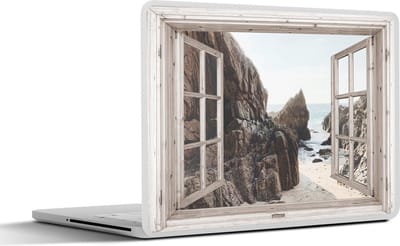 Laptop sticker - 11.6 inch - Doorkijk - Strand - Zee - 30x21cm - Laptopstickers - Laptop skin - Cover