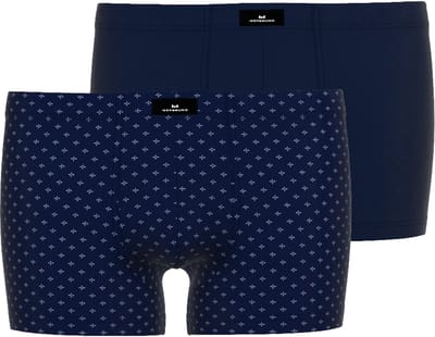 Gotzburg heren boxer normale lengte (2-pack) - donkerblauw mini dessin