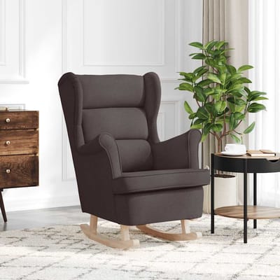 vidaXL - Schommelstoel - 74x90x102 - cm - stof - donkerbruin