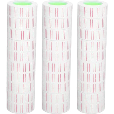 30 Rollen 15000 Stuks Etiketten Prijsstickers Enkele Rij Etikettenpapier voor MX5500 Pistool Labeler 21x12mm white