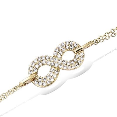 CHIVAL Armband 18K Verguld Goud "Infinity Luxe" – Luxe, Infinity, Hypoallergeen, Zirkonia, Cadeau voor Haar, Liefde, Romantiek, Geschenkverpakking, Glimmend, Sieraad, Kerst