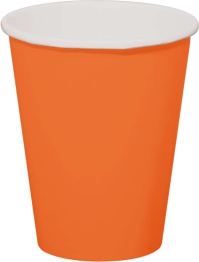 Folat Feest drinkbekers - 16x stuks - oranje - papier - 350 ml - verjaardag/party