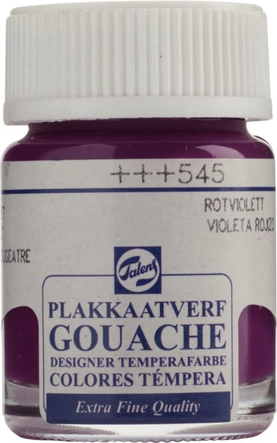 Talens Plakkaatverf Extra Fijn - 16 ml Rood Violet 545 - Hoog gepigmenteerde matte afwerking - Zachte consistentie - Ideaal voor kunstenaars & ontwerpers
