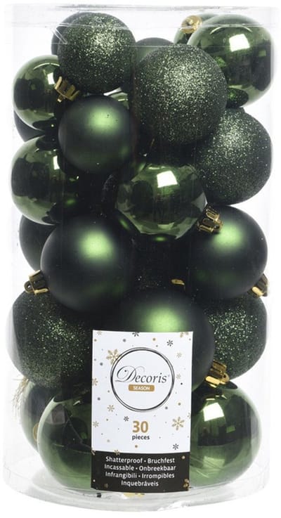 Decoris kerstballen - 90x st - donkergroen - 4-5-6 cm - kunststof - kerstversiering