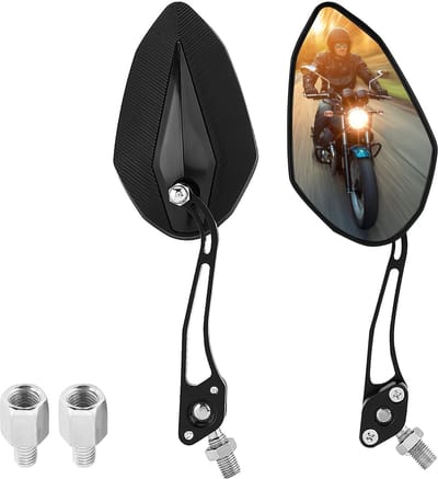 Dailygoods- Achteruitkijkspiegel Universeel - Motorfiets/Scooter - Paar 8mm/10mm - Zwart - Schokbestendig - Antislip Bevestiging - Spiegels