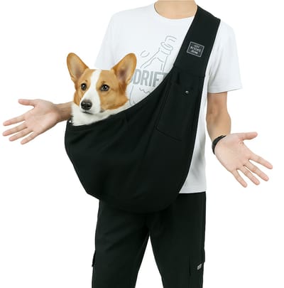 MAGICSHE Hondendraagtas - Hondenrugzak tot 7 KG - Draagbare Draagtas voor Honden - Met Brede Schouderbanden en Mesh Tasmond - voor Buiten, Het Wandelen, Reizen, Shoppen - Zwart