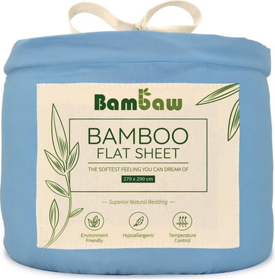 Bambaw Luxe Bamboe Lakens 270x290cm – Ultra ademende stof – Hypoallergeen – Beddengoed - Lichtblauw