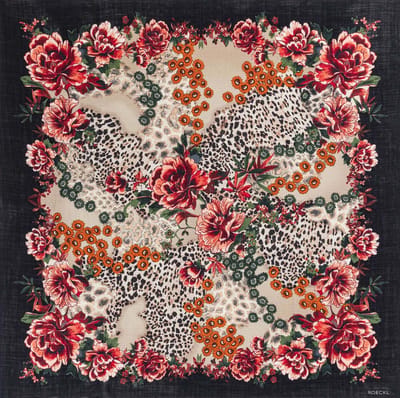 ROECKL sjaal Blooming Wilderness Scarf Black Multi kleurrijke