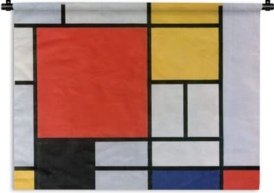 Wandkleed - Wanddoek - Kunst - Mondriaan - Oude meesters - 120x90 cm - Wandtapijt