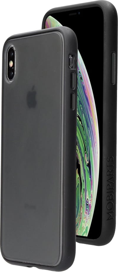 Mobiparts hoesje geschikt voor Apple iPhone XS Max - Hardcover - Zwart Grijs