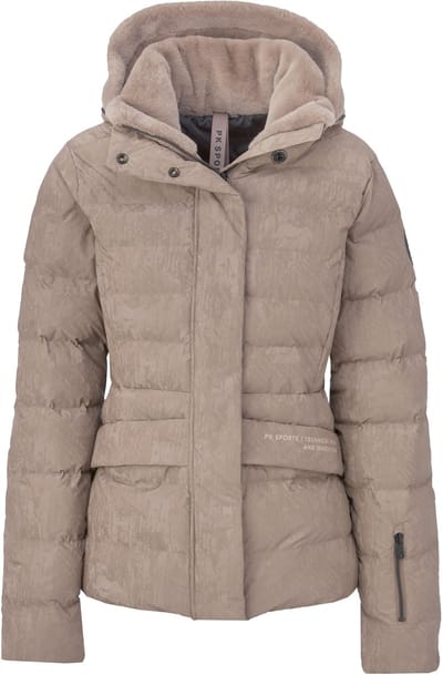 PK International - Winterjas - Dames - Wintersport - Waterdicht - Ademend - Winddicht - Gewatteerd - Capuchon - Bellisimo - Beige - XS/34
