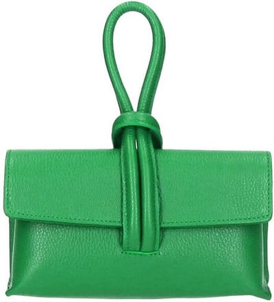 Groene Leren Handtas - Met Lus Handvat - Extra Lang leren Hengsel - Trendy Handtassen Schoudertassen - Italiaans Leder - Groen