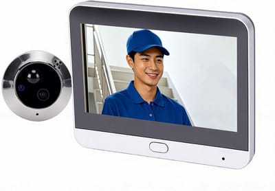 Videodeurbel met scherm - Slimme deurbel - Huisbeveiliging thuis - Tweerichtings audio - 43 inch scherm - Zwart