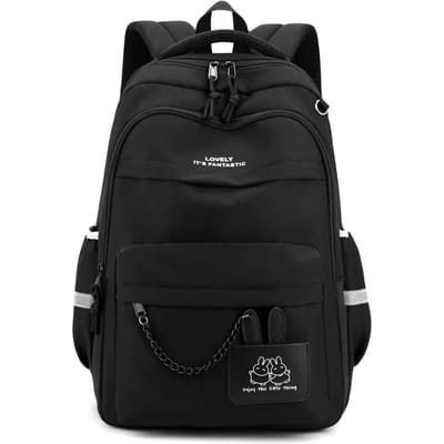 Studenten Cadeau Rugzak met Grote Capaciteit Kinderen Schooltas Leuke Schoolrugzak voor Meisjes Kinderen Kawaii Boekentas Basisschool black