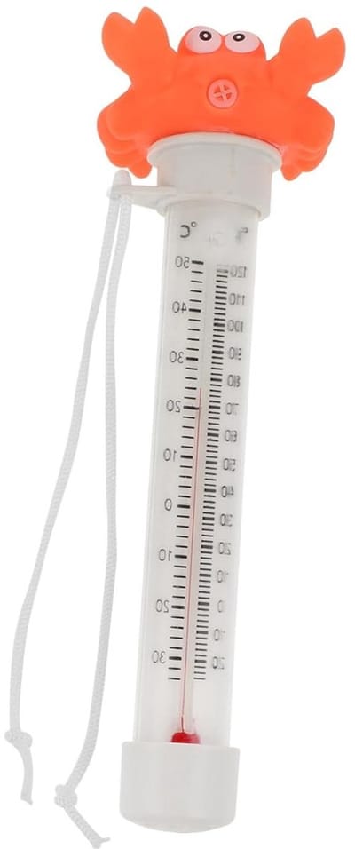 Zwevende Zwembadthermometer - Waterthermometer Spa - Watertemperatuur Meten - Duidelijke Celsius Fahrenheit Schaal - 185 cm - Watermeloen Rood