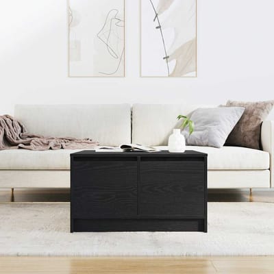 vidaXL - Salontafel - met - lades - 70,5x70x40 - cm - zwart - eikenkleurig