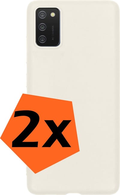 Hoes - 2 Stuks - Geschikt voor Samsung Galaxy A03s - Sterk & Shockproof - Case Siliconen - Back Cover - Telefoon Hoes - Wit