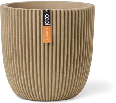 Capi Europe - Bloempot bol Groove NL - 35x34 - Beige - Opening Ø29 - Bloempot voor binnen en buiten - Levenslang garantie - Breukbestendig - 100% Recyclebaar - CO2 Neutraal geproduceerd - KGVBE932