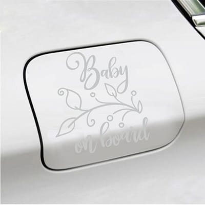 Bumpersticker - Baby On Board - 12,7 X 11,7 - Licht Grijs