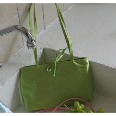 Sac Carré Petit à Main Ballet Français Simple Rétro Velours Satin Sac d'Épaule sous le Bras vert