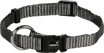 Flamingo Ziggi - Halsband Honden - Halsband Ziggi Donkergrijs Xs 20-35cm 10mm - 1st - 134632 - 1st
