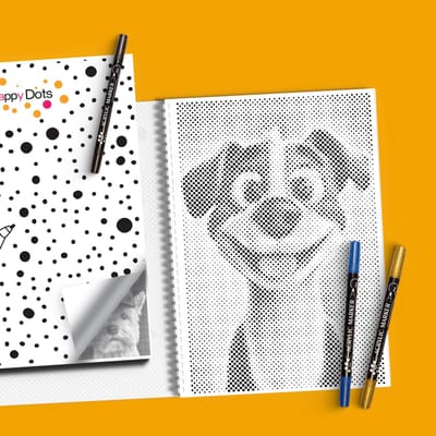 HappyDots DOT Painting Kleurboek Honden - 20 stippelschilderijen