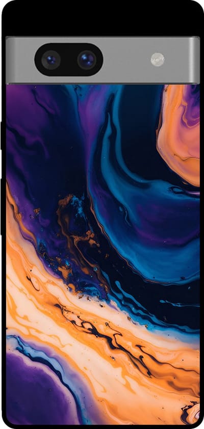 Smartphonica Telefoonhoesje voor Google Pixel 7 met marmer opdruk - TPU backcover case marble design - Blauw geschikt voor Google Pixel 7