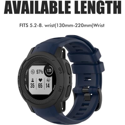 Bracelets de remplacement compatibles pour Montre Connectée GPS Sport Garmin Instinct 2s Bracelets en silicone avec bleu marine