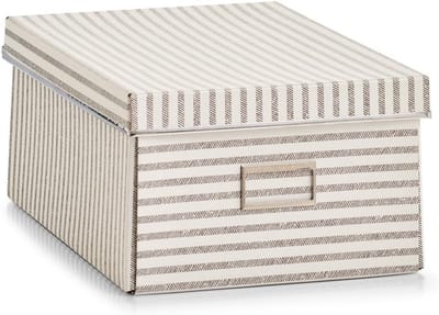 Opbergdoos Karton Beige Gestreept - Inklapbare Opbergbox 25x36x15 cm