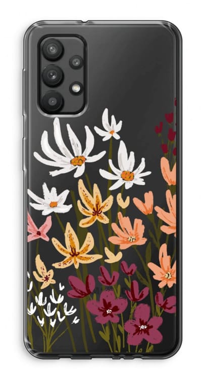 Case Company® - Hoesje geschikt voor Samsung Galaxy A32 4G hoesje - Painted wildflowers - Soft Cover Telefoonhoesje - Bescherming aan alle Kanten en Schermrand