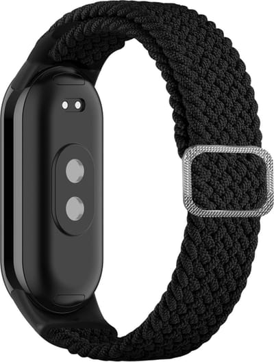 Nylon bandje - geschikt voor Xiaomi Mi Band 10 / 9 / 8 / Xiaomi Smart Band 10 / 9 / 8 - zwart