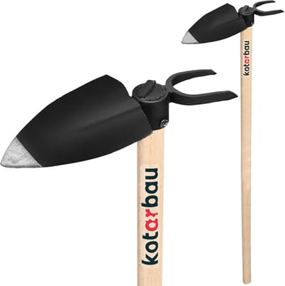 Tuinhak met steel 120 cm - 135 mm x 110 mm, 2 tanden, combihak voor wieden en tuinverzorging