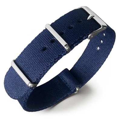 Seatbelt NATO Horlogeband Deluxe Nylon Strap Blauw 18mm