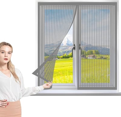 Magnetische Horren - Insectenhor Raam - Insecten Buiten Houden - Automatisch Sluitend - 100 x 135 cm - Grijs