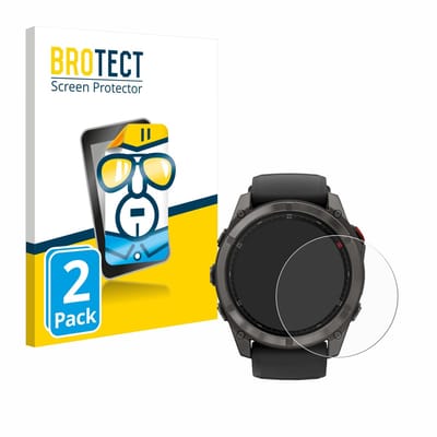 BROTECT - Screenprotector voor Garmin Fenix 8 Pro AMOLED (51 mm) - Folie Beschermfolie transparant 2 Stuks