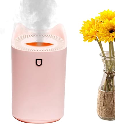 Draagbare Luchtbevochtiger - Persoonlijk Apparaat - Optimale Vochtbalans - Automatische Uitschakelfunctie - 15.5 x 15.5 x 15.5 cm - Roze