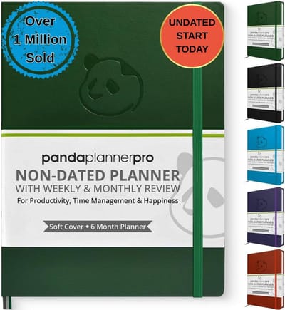 Ongedateerde Dagelijkse Planner voor Focus & Productiviteit - 6 Maanden Dagboek voor Doelen en Dankbaarheid