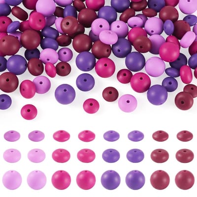 Dailygoods- Siliconen Kralen 120 Stuks - Focale Kralen - Ronde/Rondelle Kralen - DIY Armband/Sieraden - Gemengde Kleuren - 15mm/14mm/12mm