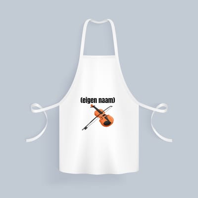 Akyol - viool met eigen naam Keukenschort - Viool - muziek liefhebbers - iemand die houdt van violen - verjaardag - cadeau - kado - geschenk - 82 bij 71 cm