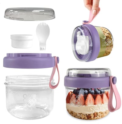 DailySupplies® Overnight Oats Potjes - Mason Jar - Meusli Beker met Deksel