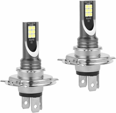 Oneay 2 Stuks - H4 LED-Lamp - Auto Verlichting Lamp - 2Pcs Direct Insteekbare Integrale Voorlamp H4 - Zilver - Aluminium - Plug & Play - Zonder Extra Decoder