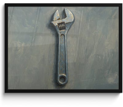 Poster in lijst - Fotolijst 70x50 cm - Posters - Moersleutel - Gereedschap - Verf - Posterlijst zwart - Decoratie - Wanddecoratie woonkamer - Muurdecoratie slaapkamer