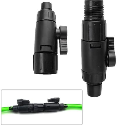 JHUBERS- Aquariumslangventiel - Dubbele Snelkoppelingen - Messing - Waterdicht - Roestbestendig - Hoogwaardig Kunststof - Geschikt voor 12 mm/16 mm Slangen - Aquariumklep