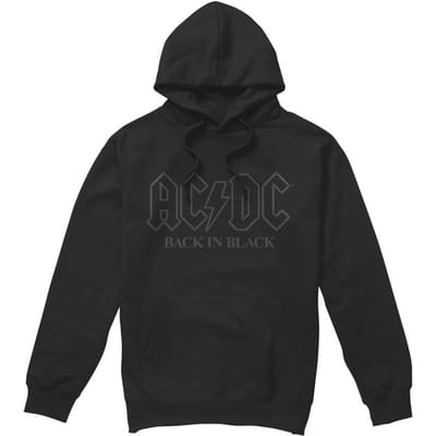 AC/DC Heren Back In Black Outline Hoodie (Zwart)