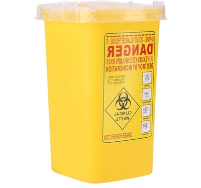 Sharps Container - Plastic Naaldverwijdering 1L - Tattoo Biohazard Afvaldoos - Grote Maat - 2 Kleuren - Geel - Veiligheid & Gezondheid