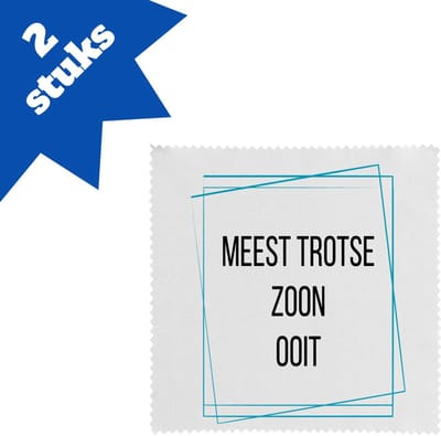Akyol - meest trotse zoon ooit brillendoekjes - Zoon - trotse zoon - verjaardagscadeau - verjaardag - cadeau - cadeautje voor zoon - zoon artikelen - kado - geschenk - gift - 17,8 bij 17,8 cm - 2 stuks