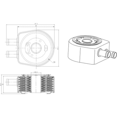 Olie radiator, motorolie NRF 31834