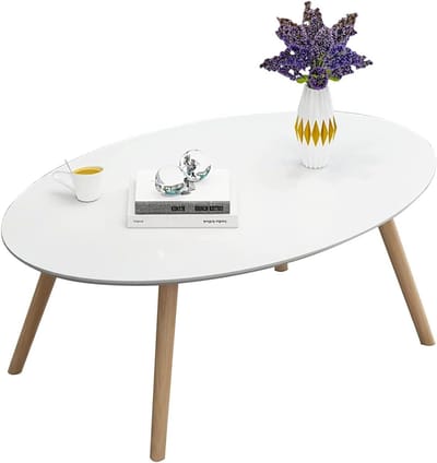 Salontafel - Bijzettafel - Woonkamer Inrichting - Massief Houten Poten - 80x50cm - Houtkleur