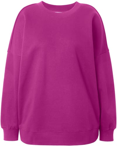 Studio Untold - Dames - Sweatshirt oversized model extra lang OEKO-TEX - Magenta - Maat 42+