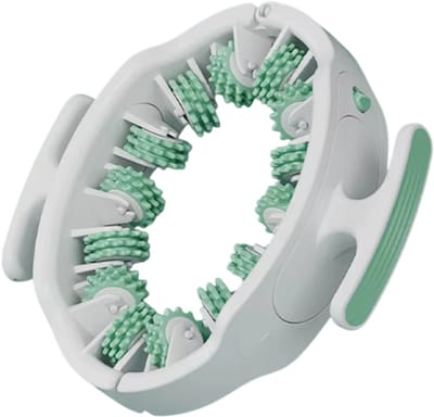 Anti-Cellulite Massage Ring – Cellulite Massager Beenroller met 14 Zachte Rubberen Rollen – Lichaamsmassage voor Lichaam, Armen, Taille en Buikspieren – Afslanken en Ontspanning - Groen